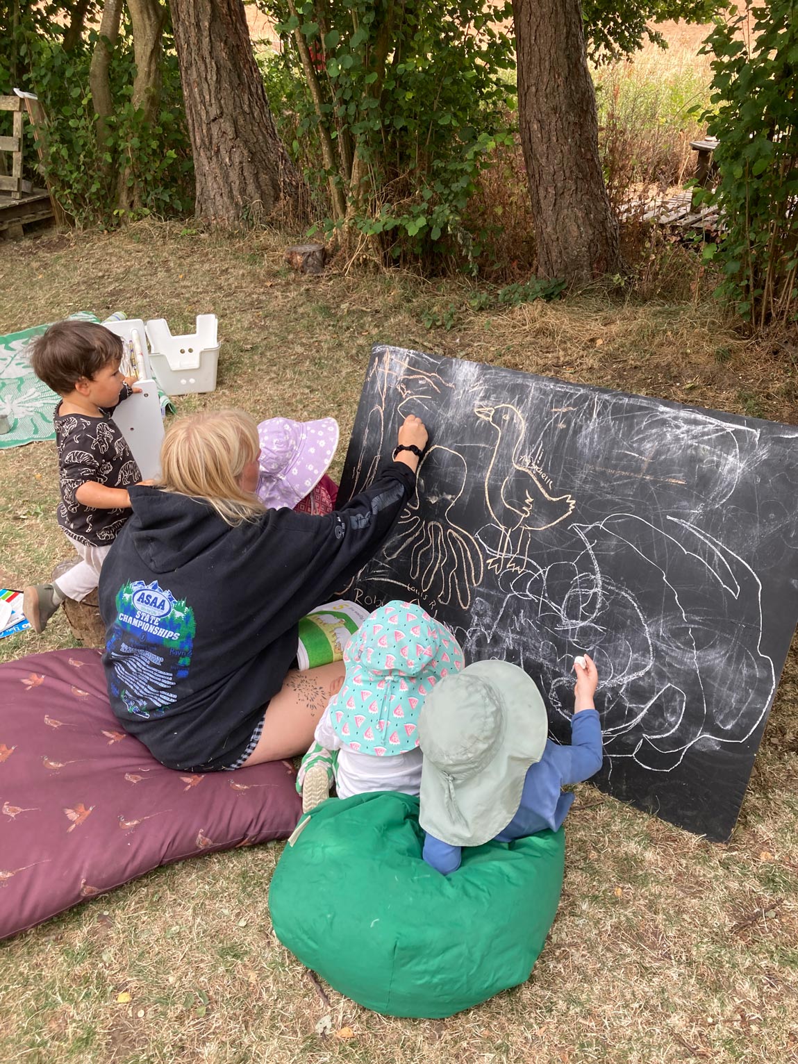 Outdoor blackboard drawing