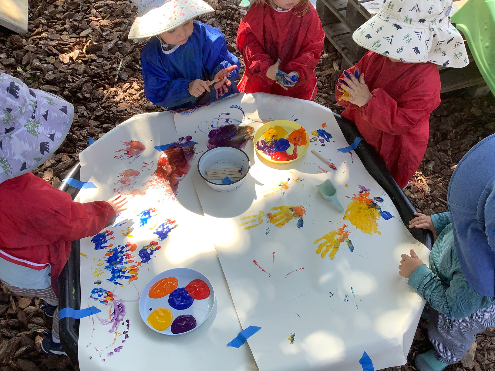 Hand painting at the Pheasant Nest