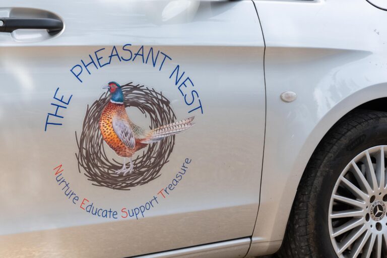 The Pheasant Nest Company Vehicle, Nurture, Educate, Support, Treasure.