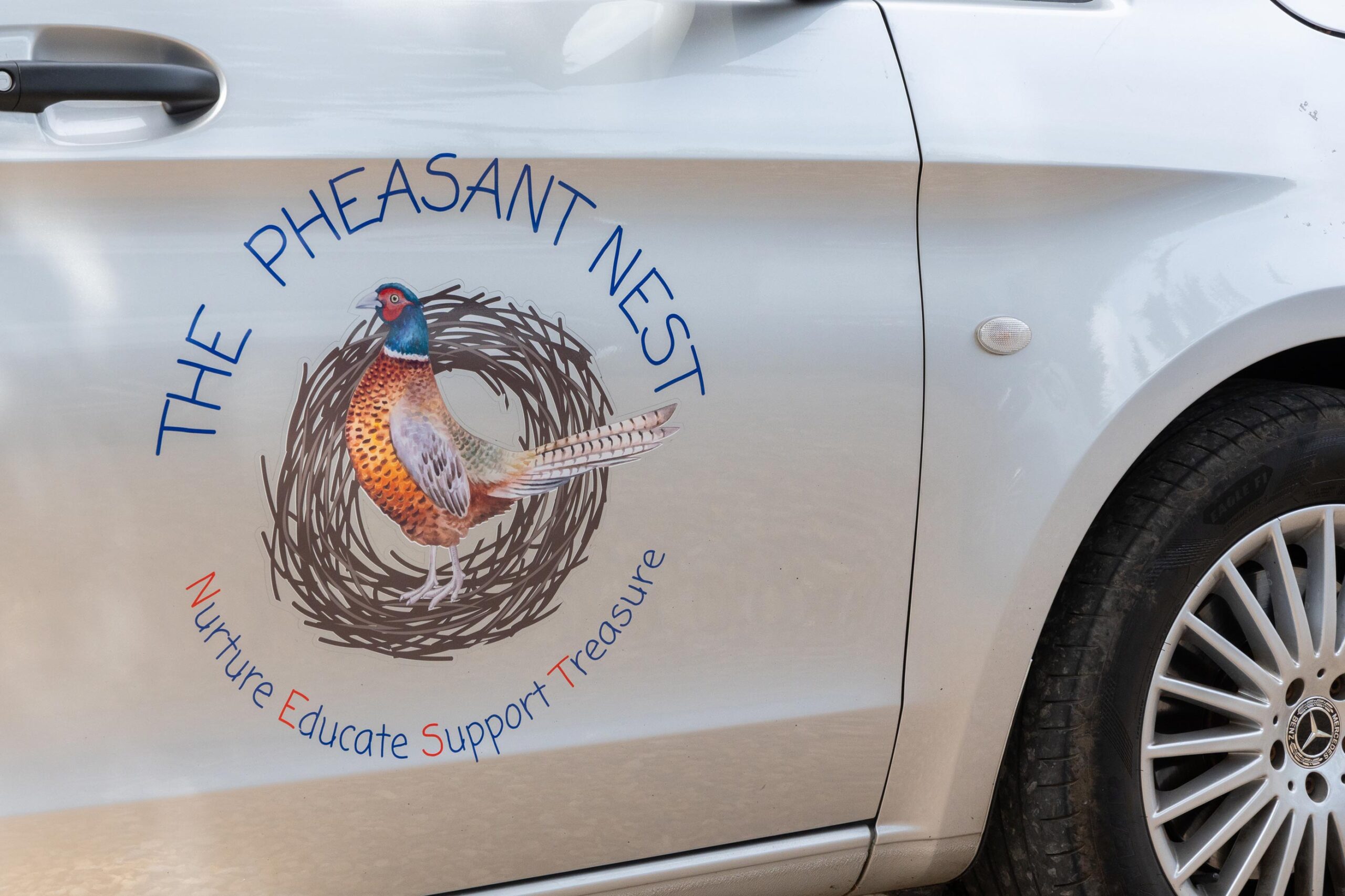 The Pheasant Nest Company Vehicle, Nurture, Educate, Support, Treasure.