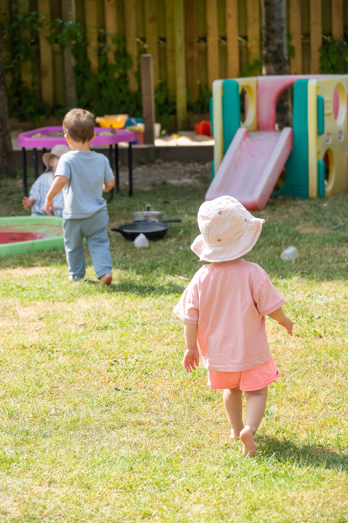 Children playing the family nest