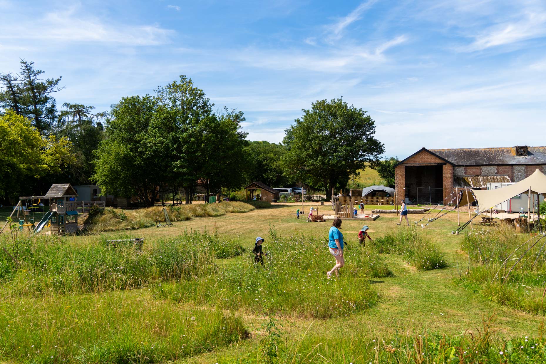 Kids playing at the Pheasant Nest on a summer days.