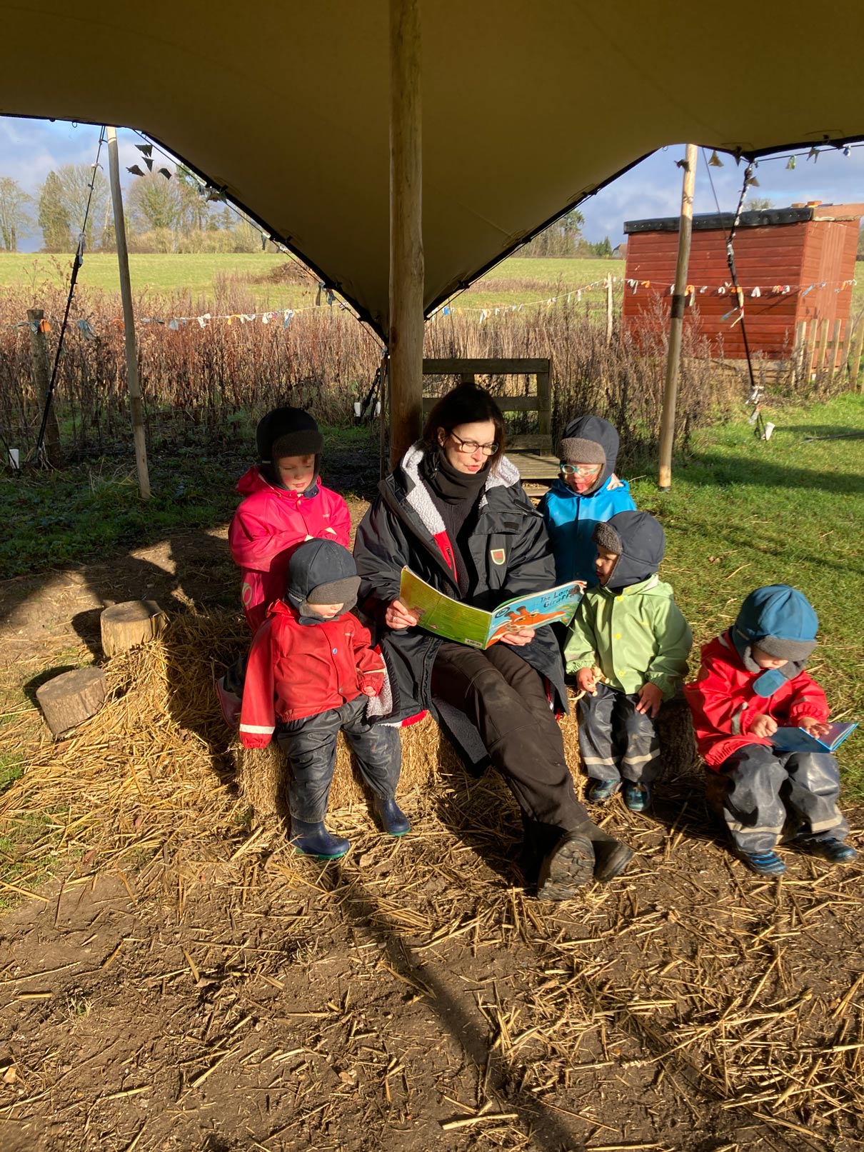 Reading stories at the Pheasant Nest